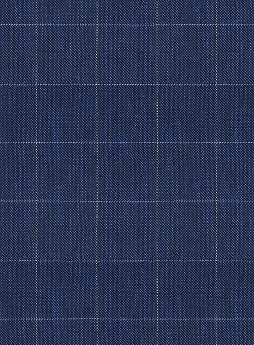 Italian Linen Oxford Blue Checks Jacket