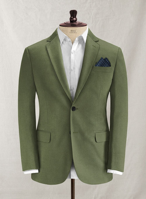 Italian Moss Green Cotton Stretch Jacket