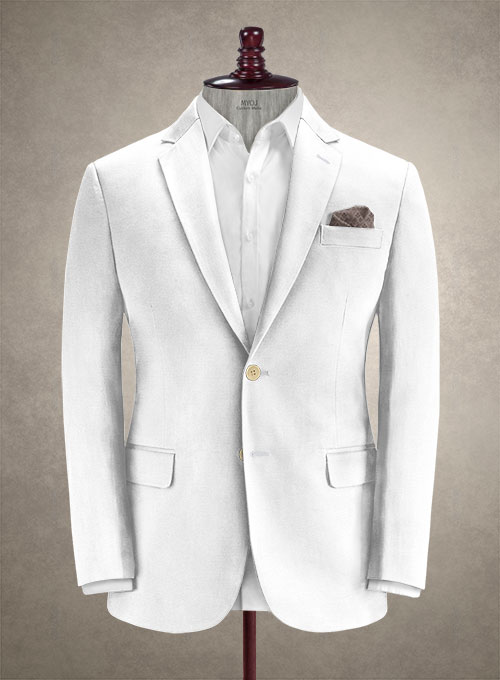Italian White Cotton Stretch Jacket