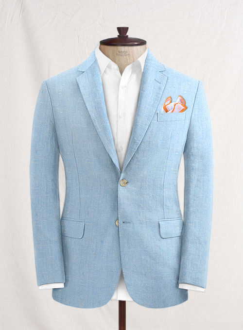 Italian Linen Polo Blue Jacket