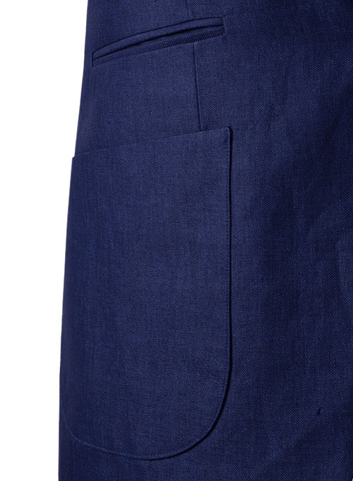 Italian Brandy Blue Pablo Style Linen Jacket