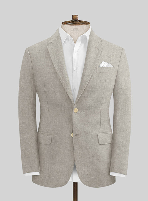 Ivy Beige Pure Linen Jacket