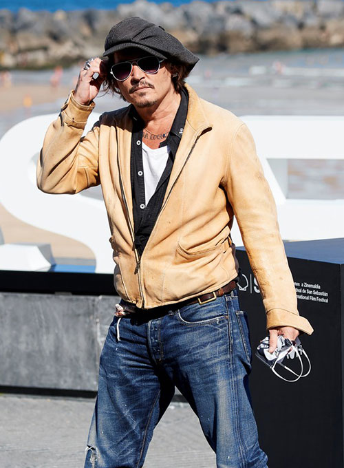 Johnny Depp Leather Jacket #2 - Click Image to Close