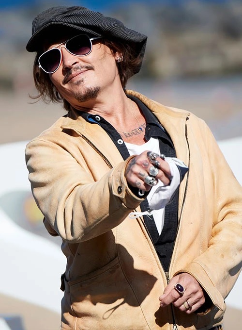 Johnny Depp Leather Jacket #2 - Click Image to Close