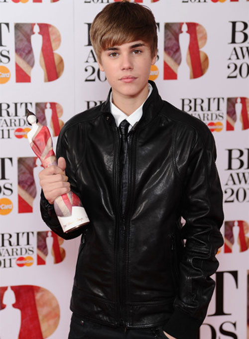 Justin Bieber The BRIT Awards Leather Jacket - Click Image to Close