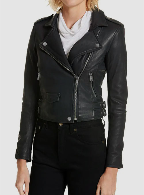 Katie Cassidy Arrow Leather Jacket - Click Image to Close