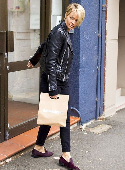 Lara Bingle Leather Jacket - Click Image to Close