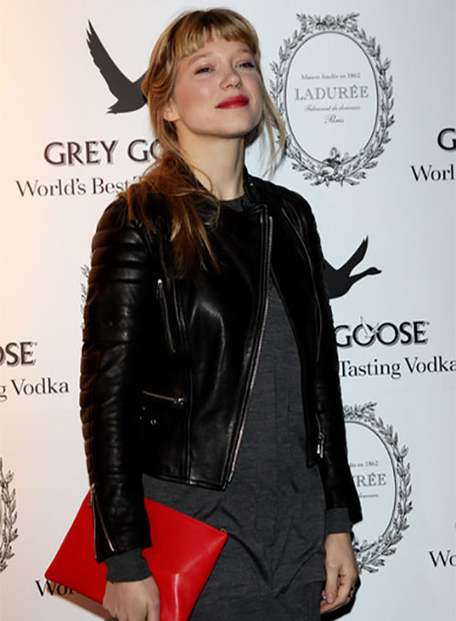 Lea Seydoux Leather Jacket - Click Image to Close