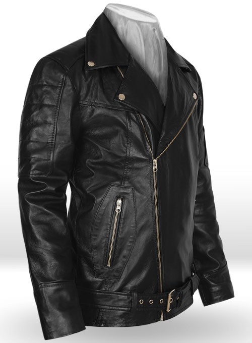 Pure Leather Biker Jacket #3 - Click Image to Close