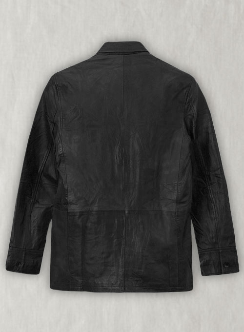 Black Leather Blazer #716 - 40 Long - Click Image to Close