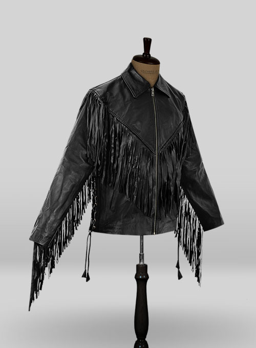 Leather Fringes Jacket #1006 - Click Image to Close