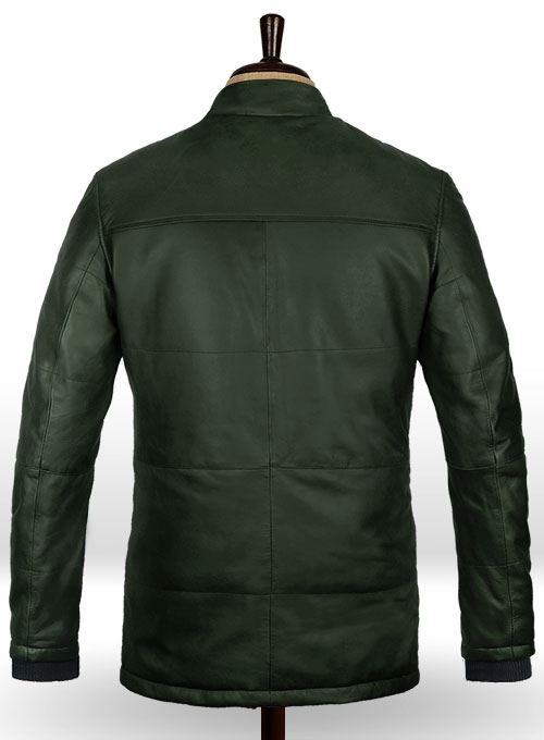 Soft Deep Olive Leather Jacket # 1000 - Click Image to Close