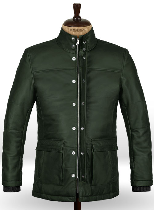 Soft Deep Olive Leather Jacket # 1000 - Click Image to Close