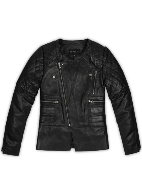 Leather Biker Jacket # 529 - Click Image to Close