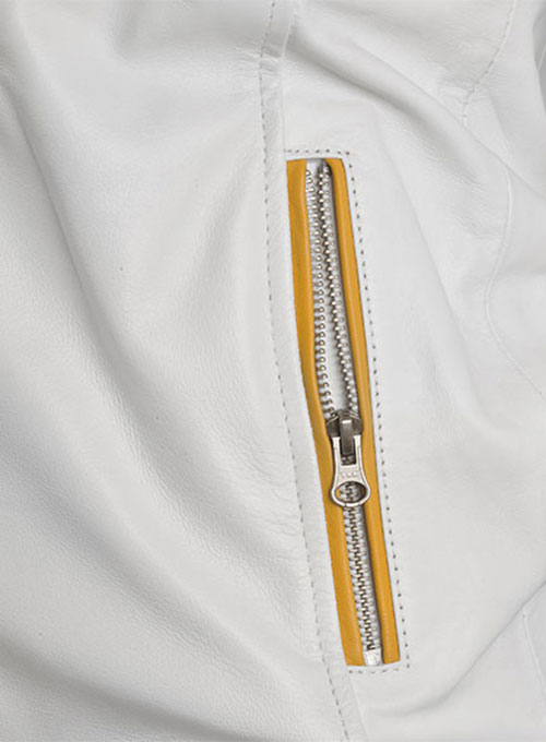 Yellow Stripe Leather Jacket # 100 - Click Image to Close