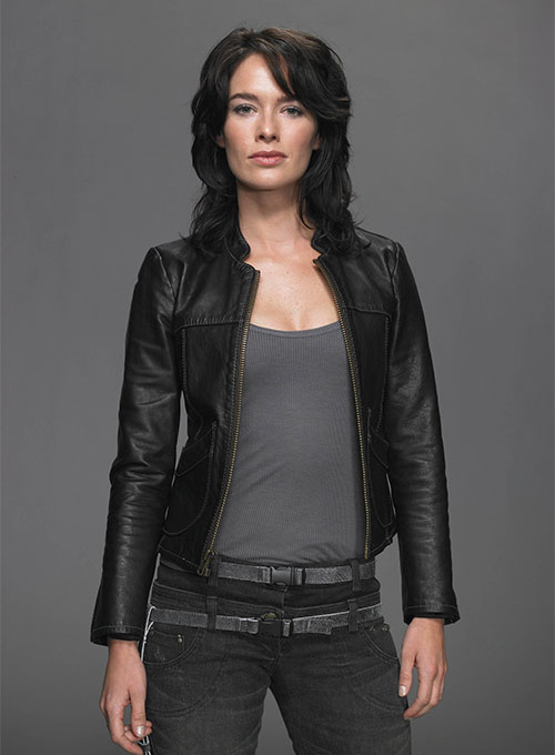 Lena Headey Terminator TV Series Leather Jacket - Click Image to Close