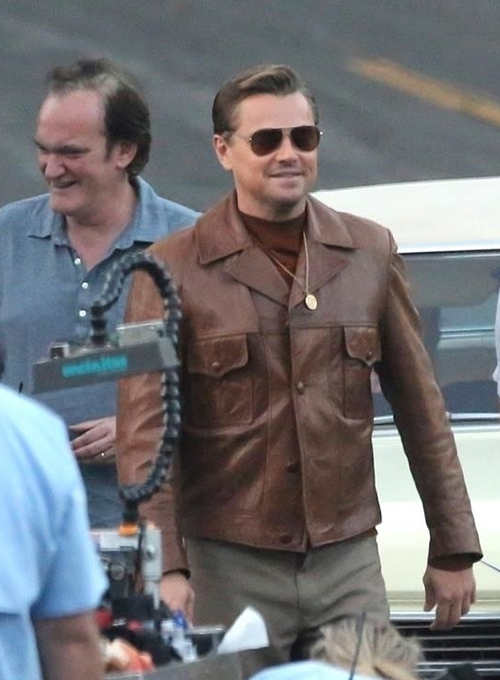 Leonardo DiCaprio Once Upon a Time in Hollywood Leather Jacket - Click Image to Close