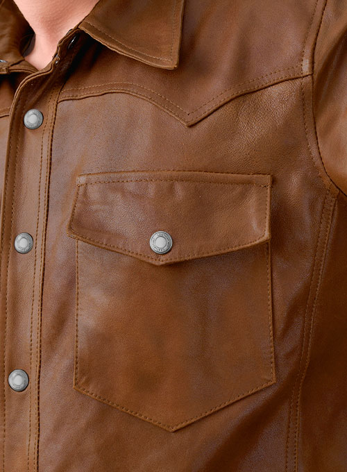 Light Weight Unlined Leather Shirt