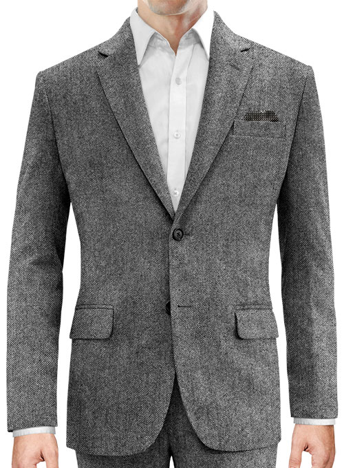 Light Weight Dark Gray Tweed Jacket - Click Image to Close