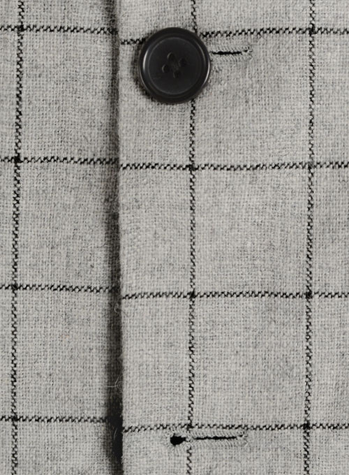 Light Weight Checks Light Gray Tweed Jacket - Click Image to Close