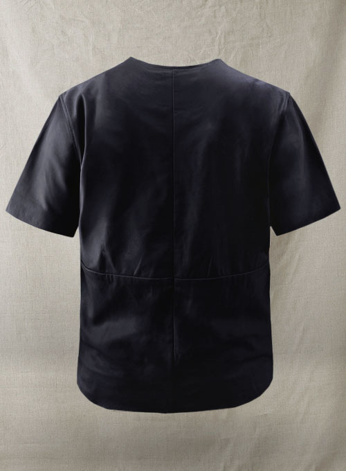 Light Weight Unlined Deep Blue Leather T-shirt