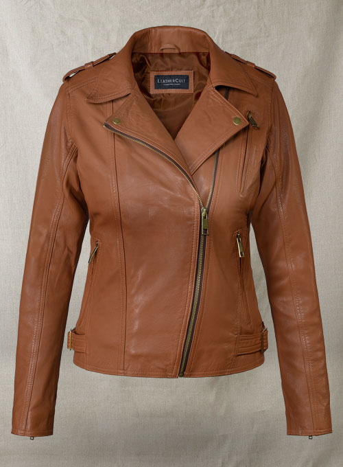 Log Cabin Brown Leather Jacket # 267