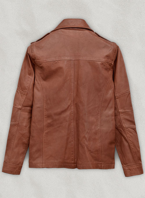 Log Cabin Brown Washed & Wax Leather Jacket # 621 - XL Regular - Click Image to Close