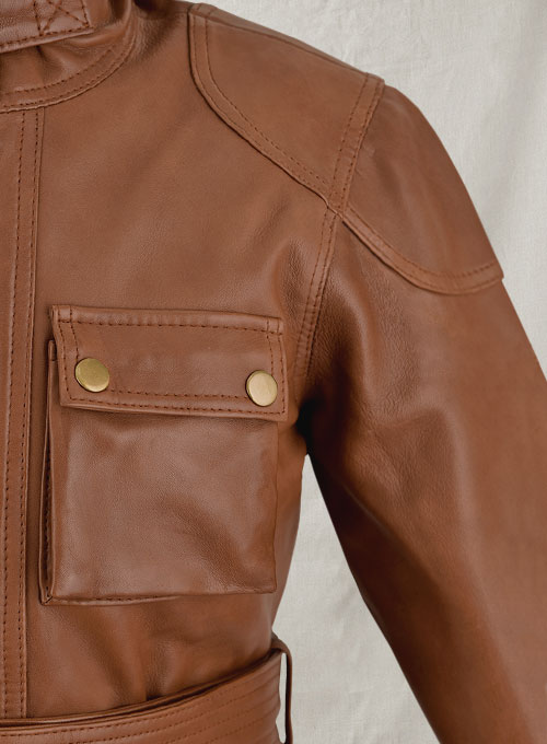 Log Cabin Brown Wax Leather Jacket #286 - Click Image to Close
