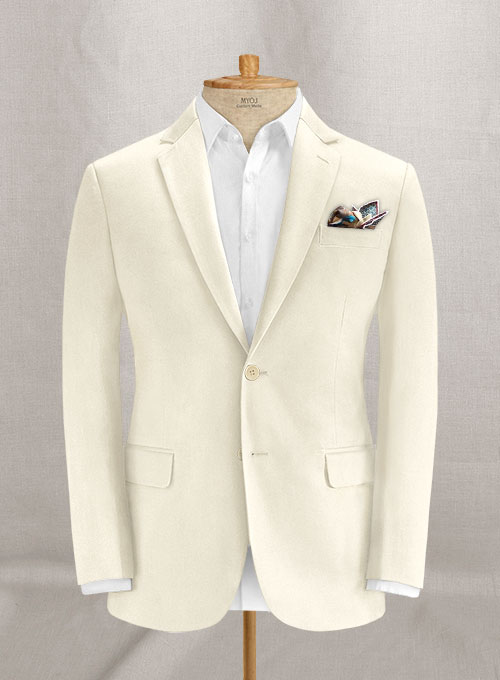 Light Beige Feather Cotton Canvas Stretch Jacket