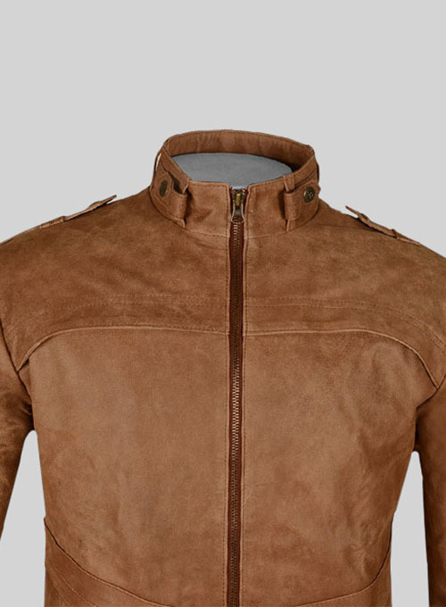 Light Tan Hide Leather Jacket # 602 - Click Image to Close