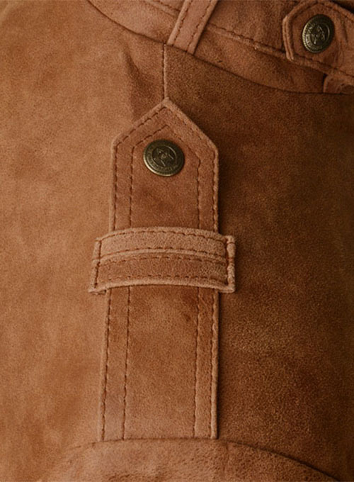 Light Tan Hide Leather Jacket # 602 - Click Image to Close