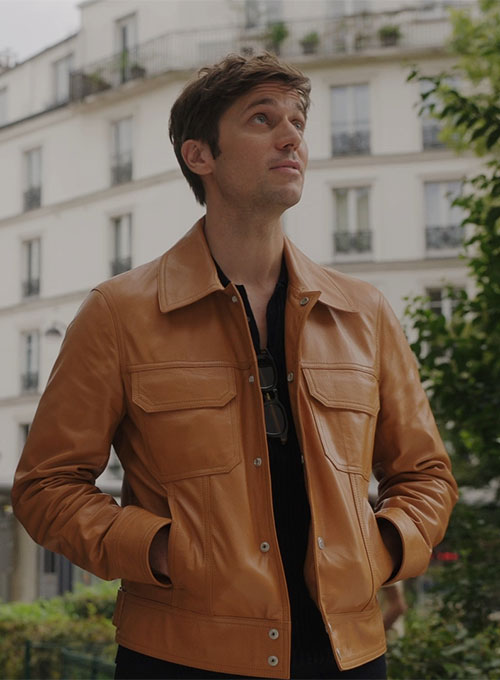 Lucas Bravo Emily In Paris Leather Jacket