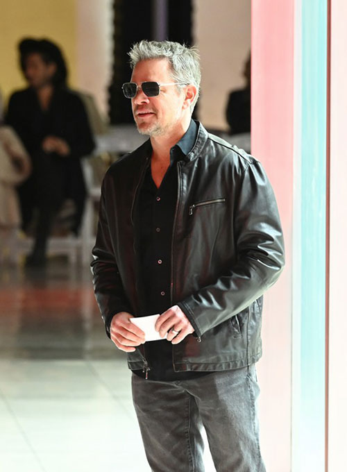 Matt Damon Leather Jacket - Click Image to Close