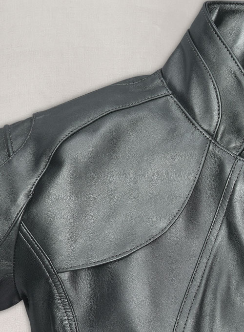 Metallic Lurex Gray Leather Jacket # 265 - Click Image to Close