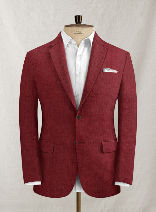 Moscow Maroon Pure Linen Jacket