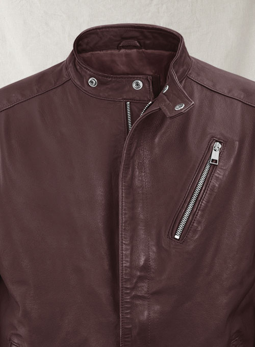 Motorad Burgundy Biker Leather Jacket