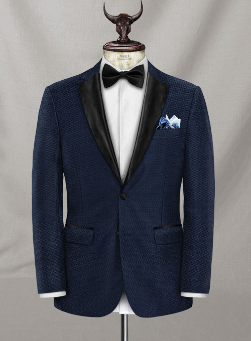 Napolean Bold Blue Wool Tuxedo Jacket