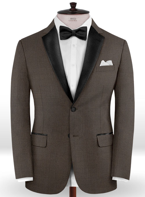 Napolean Dark Brown Wool Tuxedo Jacket