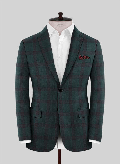 Napolean Knight Green Check Wool Jacket