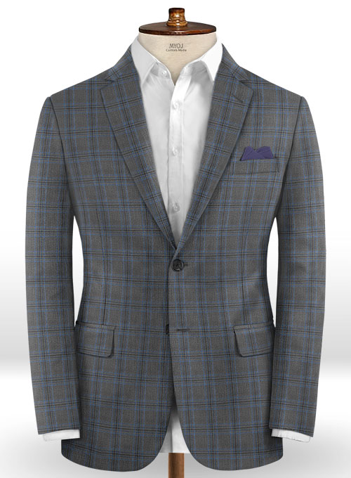 Napolean Sarcho Gray Blue Wool Jacket