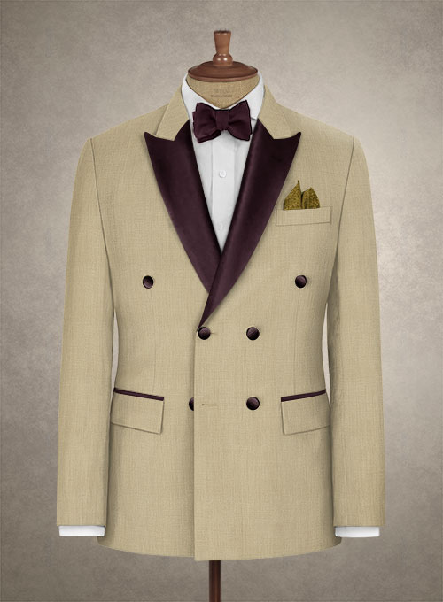 Napolean Khaki Wool Tuxedo Jacket