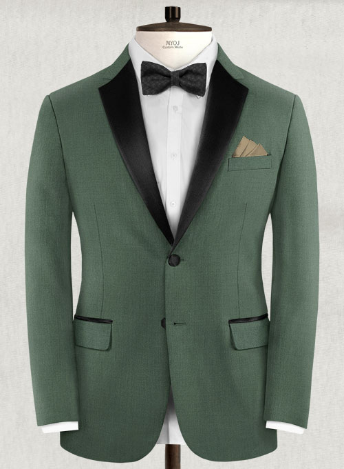 Napolean Moss Green Wool Tuxedo Jacket