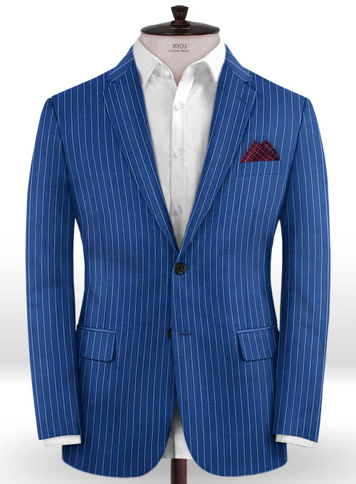 Napolean Stripo Royal Blue Wool Jacket