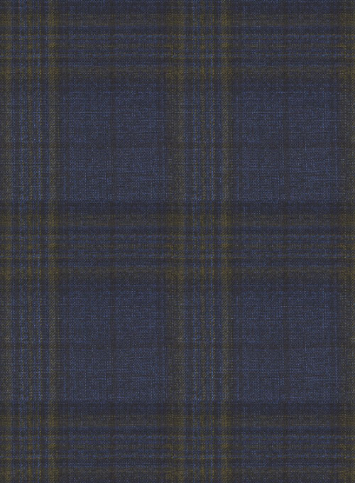 Napolean Tartan Prussian Blue Wool Jacket