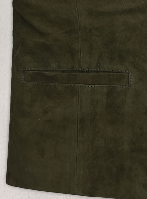 Olive Green Suede Milla Jovovich Leather Jacket