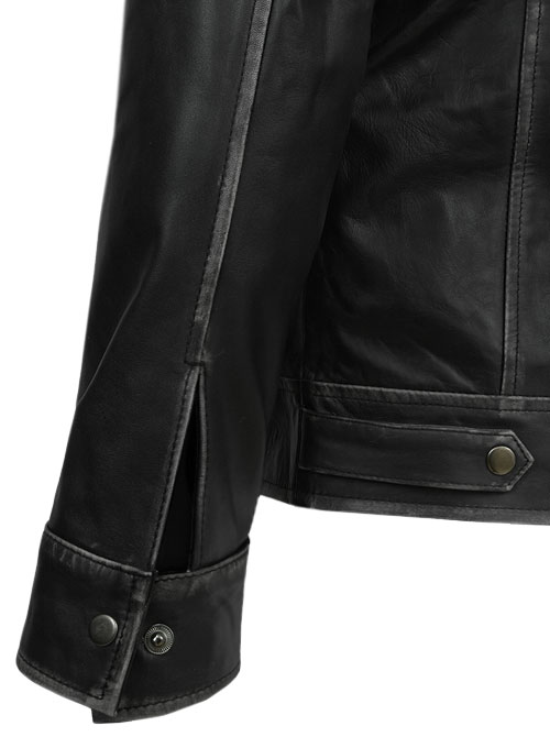 Ontario Rubbed Black Leather Jacket