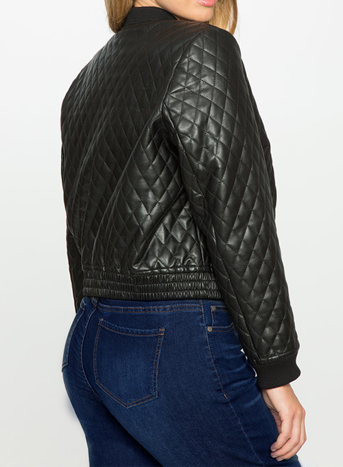Parisian Quilted Bomber Leather Jacket # 2006 - Click Image to Close