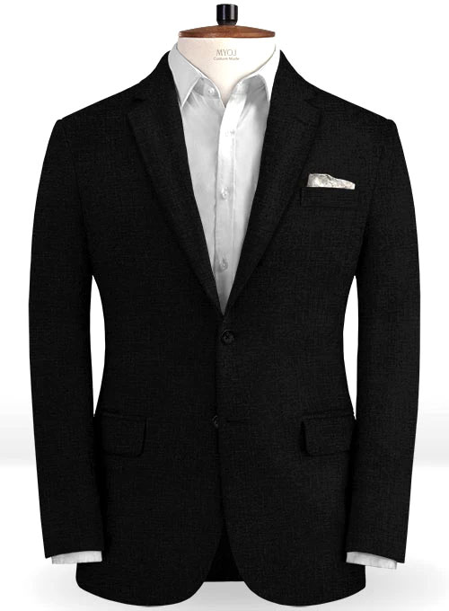 Pure Black Linen Jacket