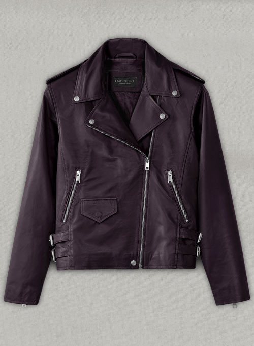 Purple Hilary Duff Leather Jacket #3 - Click Image to Close