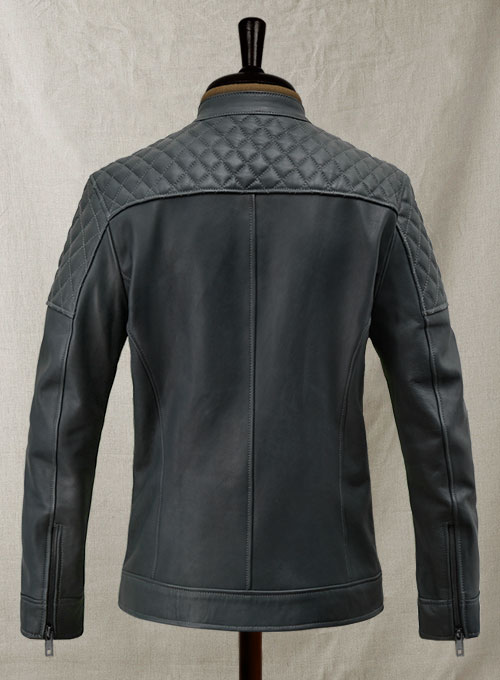 Quilted Panel Leather Jacket - Click Image to Close